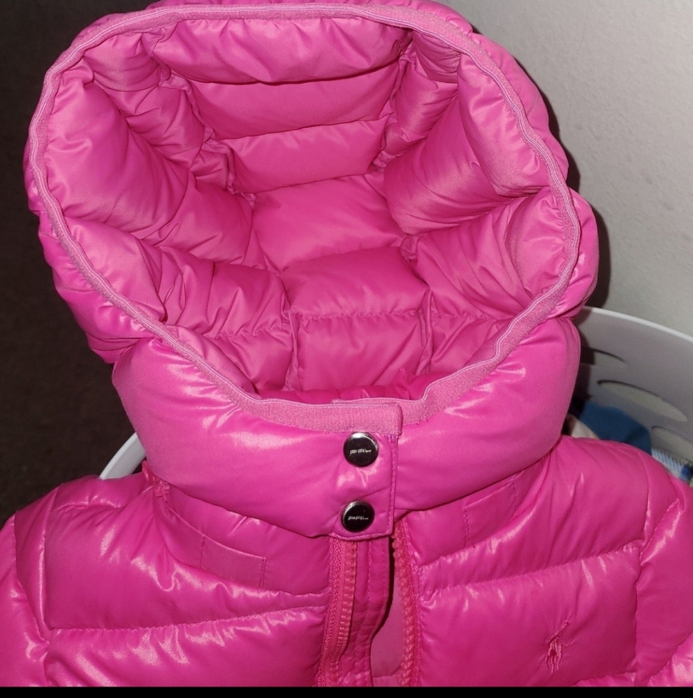 NWOT Polo Ralph Lauren Babygirl Hot Pink Quilted Hood Puffer Down Jacket 9 Mos. - Picture 8 of 16